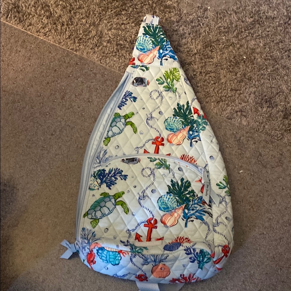 Vera Bradley Sea Life Quilted Sling Backpack
